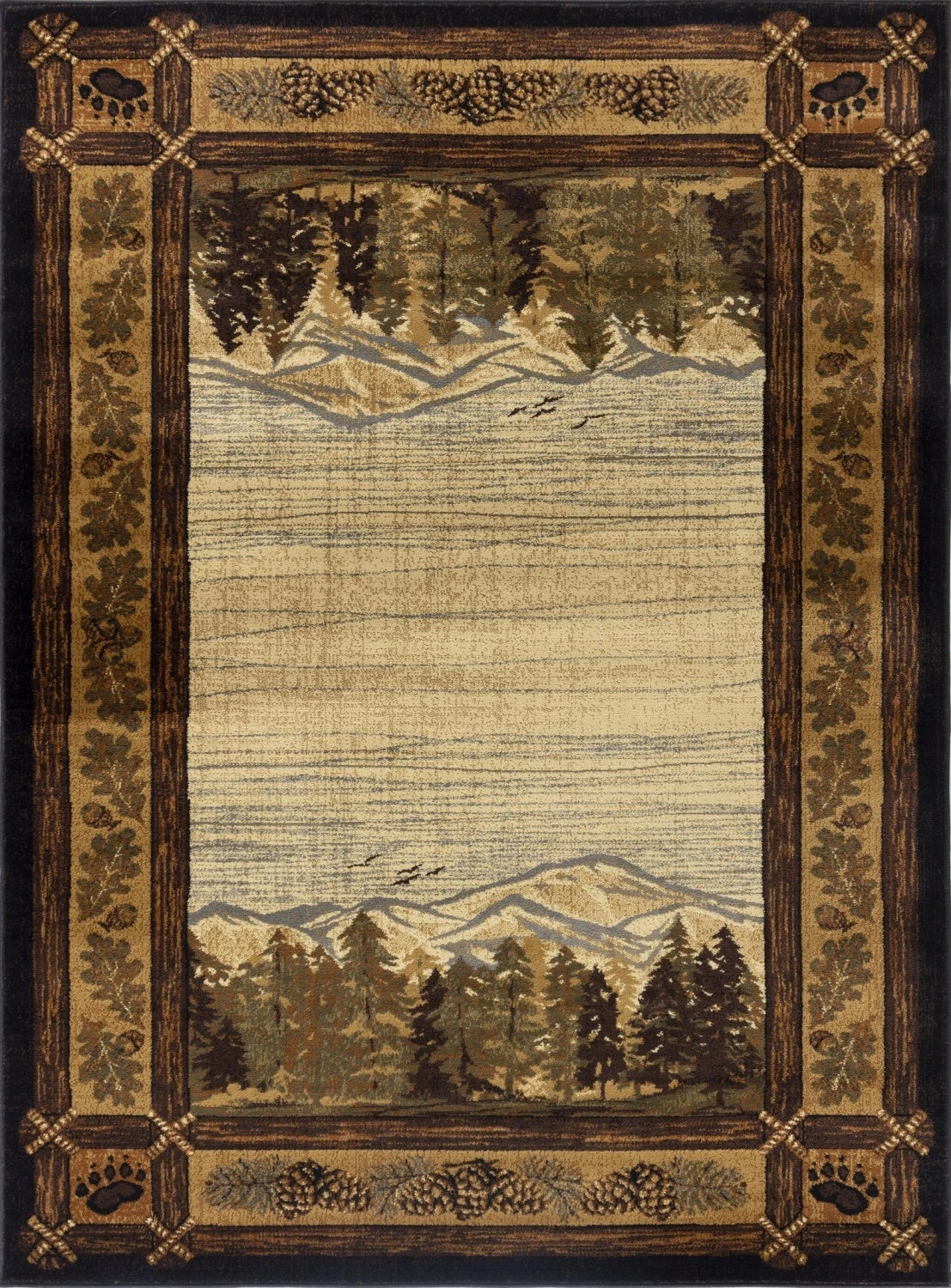 Nature's Nest Black Lodge Area Rug — CBL3009