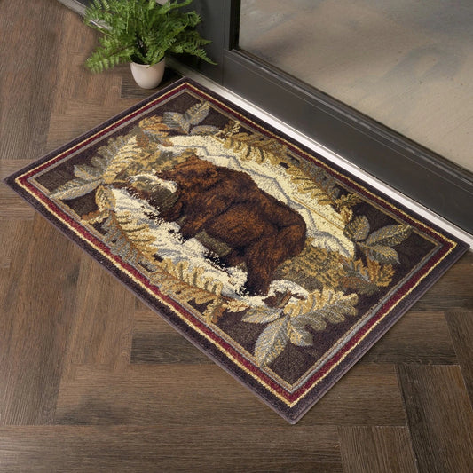 Nature's Nest Brown Lodge Area Rug — CBL3008