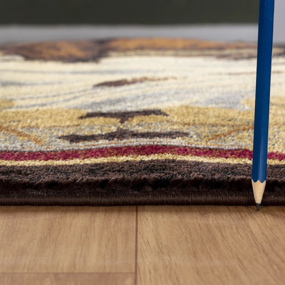 Nature's Nest Brown Lodge Area Rug — CBL3008