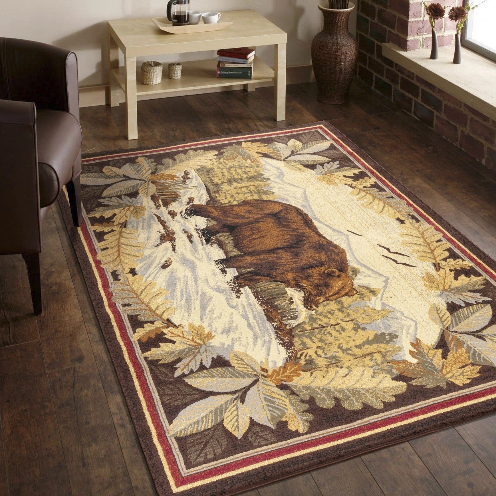 Nature's Nest Brown Lodge Area Rug — CBL3008