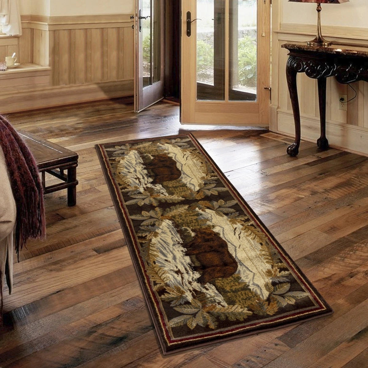 Nature's Nest Brown Lodge Area Rug — CBL3008