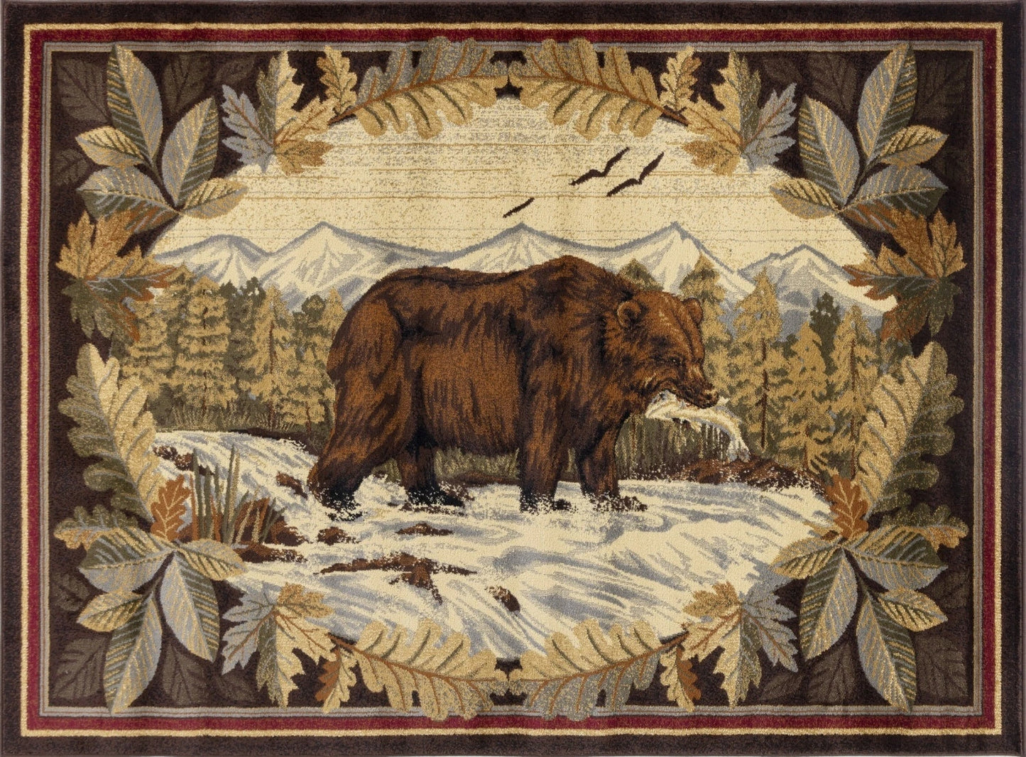Nature's Nest Brown Lodge Area Rug — CBL3008
