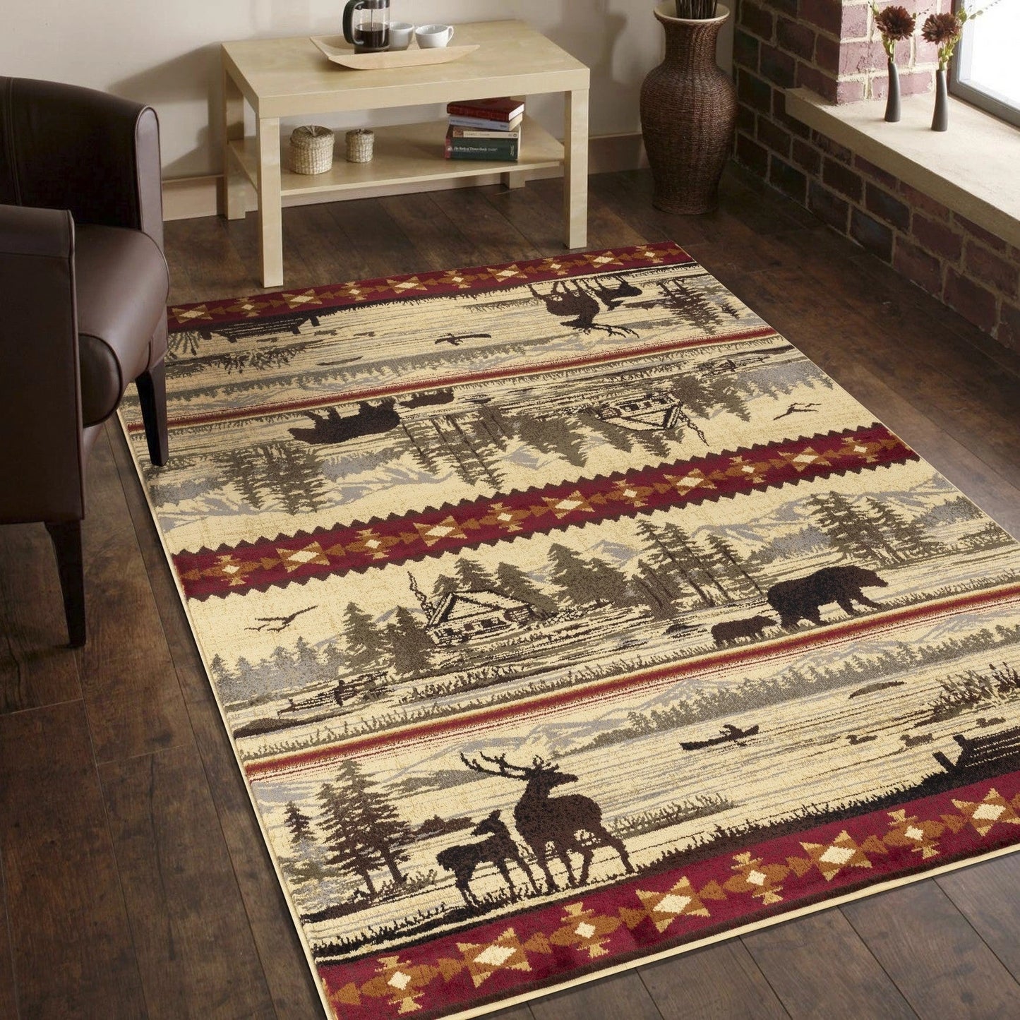 Nature's Nest Cream Lodge Area Rug — CBL3005