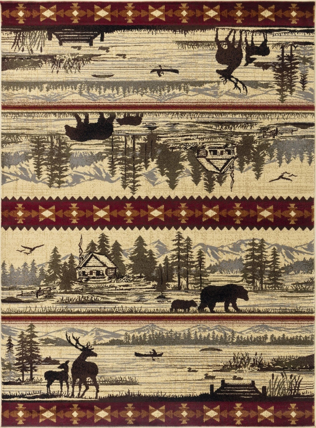 Nature's Nest Cream Lodge Area Rug — CBL3005