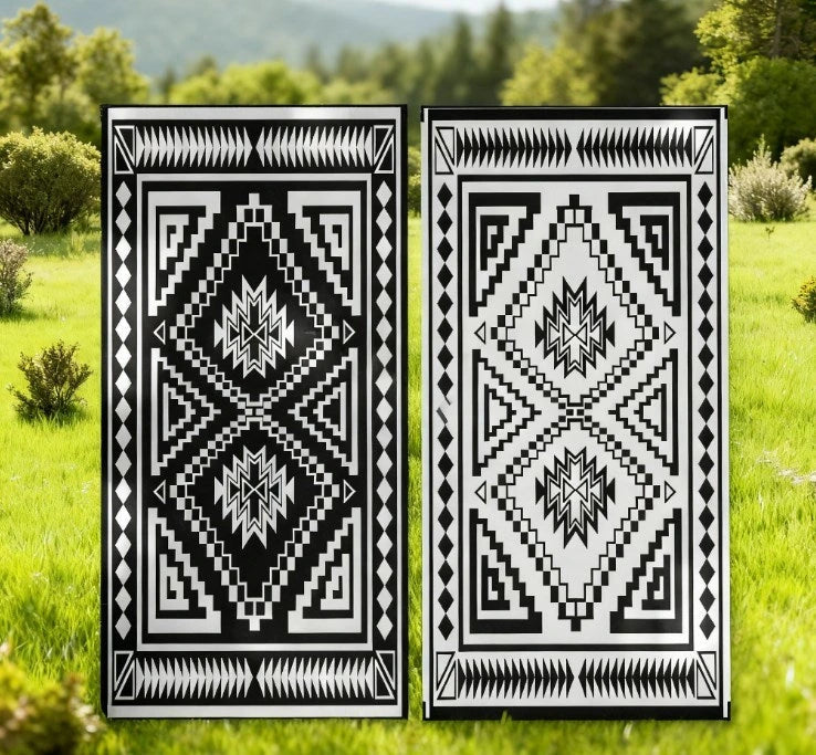 Outdoor Rug,Reversible Outdoor Rug, Waterproof Plastic Straw with Carry Bag