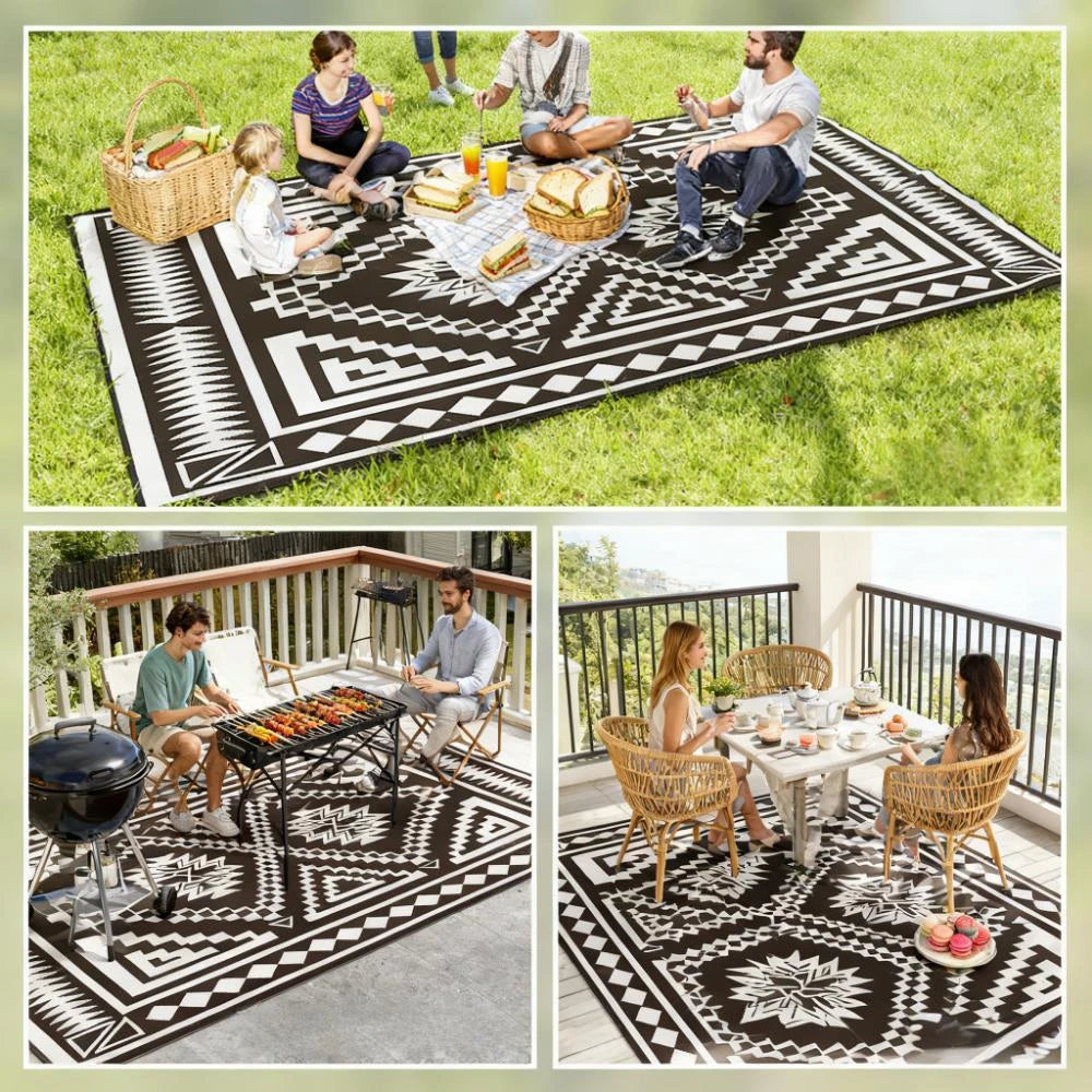 Outdoor Rug,Reversible Outdoor Rug, Waterproof Plastic Straw with Carry Bag