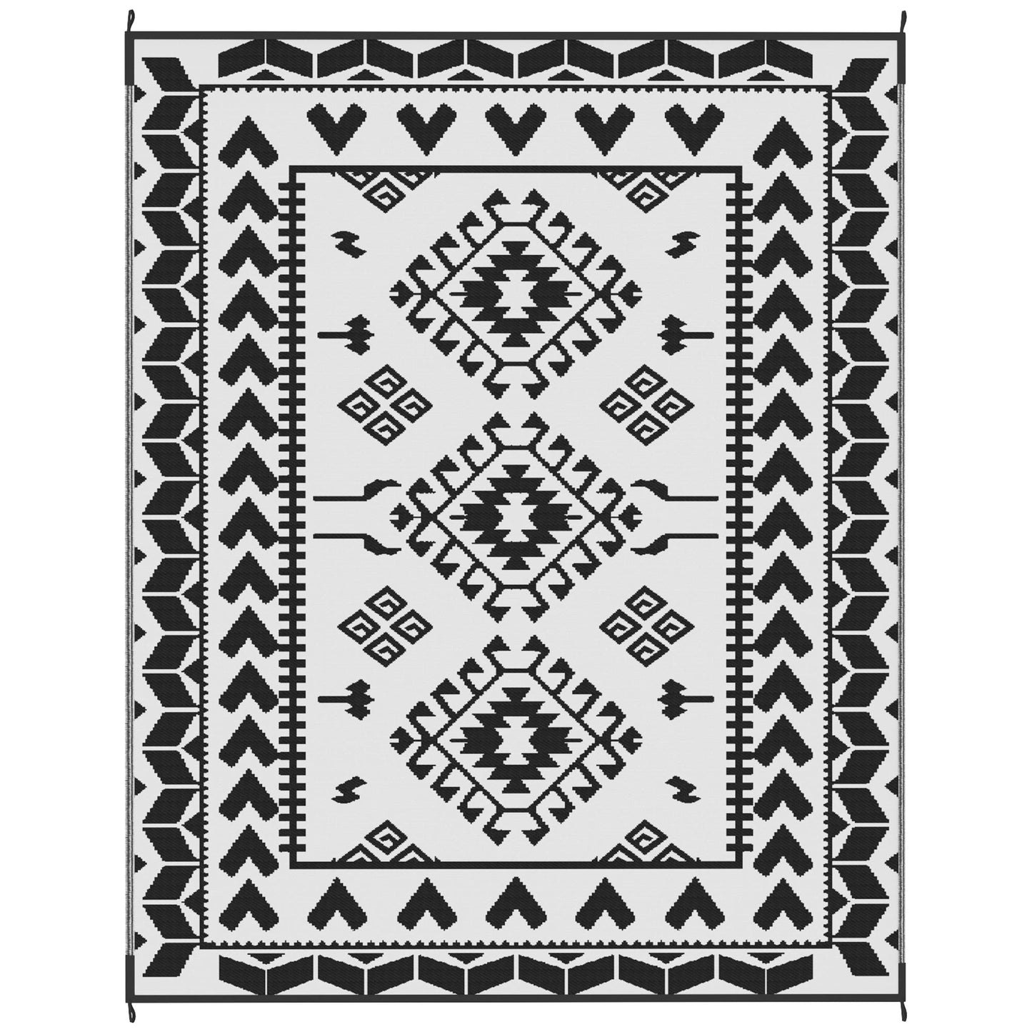 Outsunny Reversible Rhombus Outdoor Patio Rug