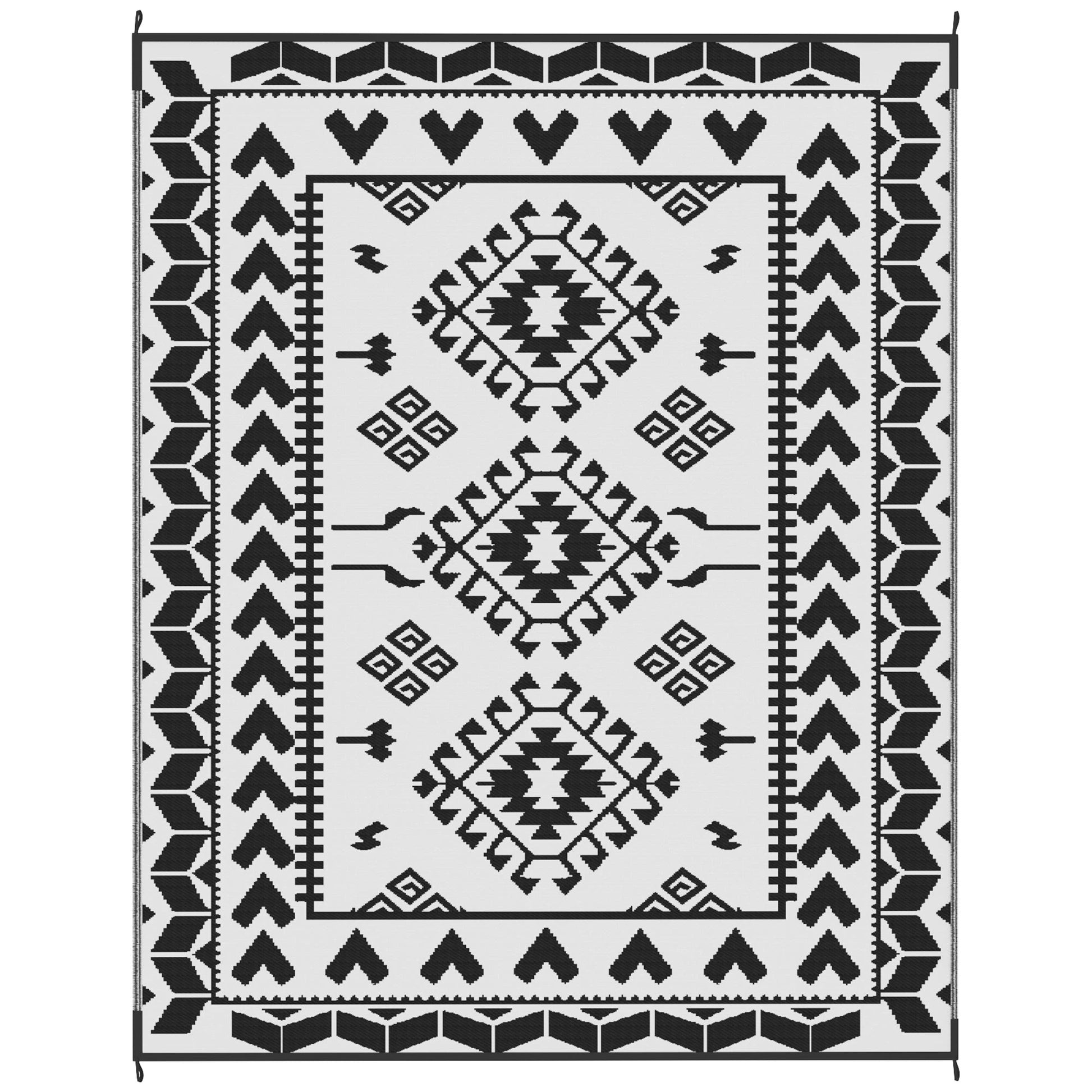 Outsunny Reversible Rhombus Outdoor Patio Rug