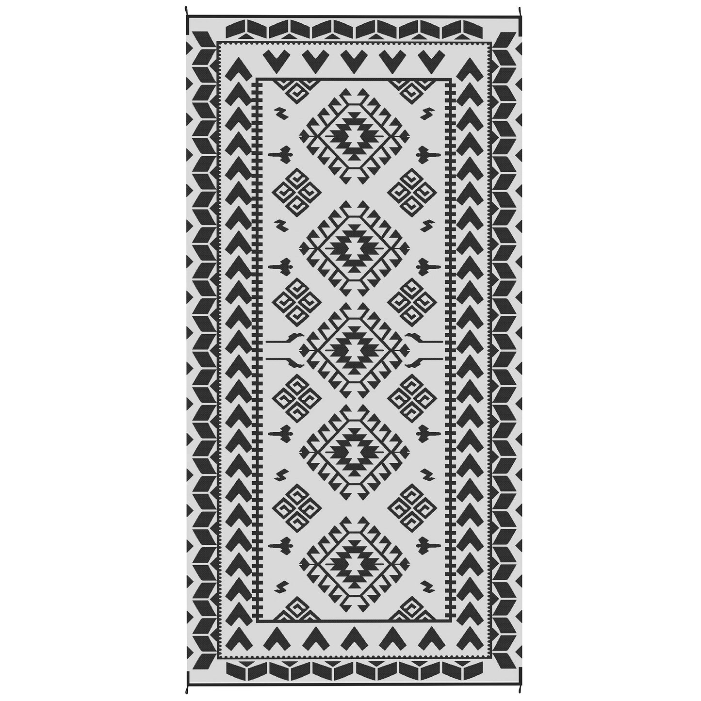 Outsunny Reversible Rhombus Outdoor Patio Rug