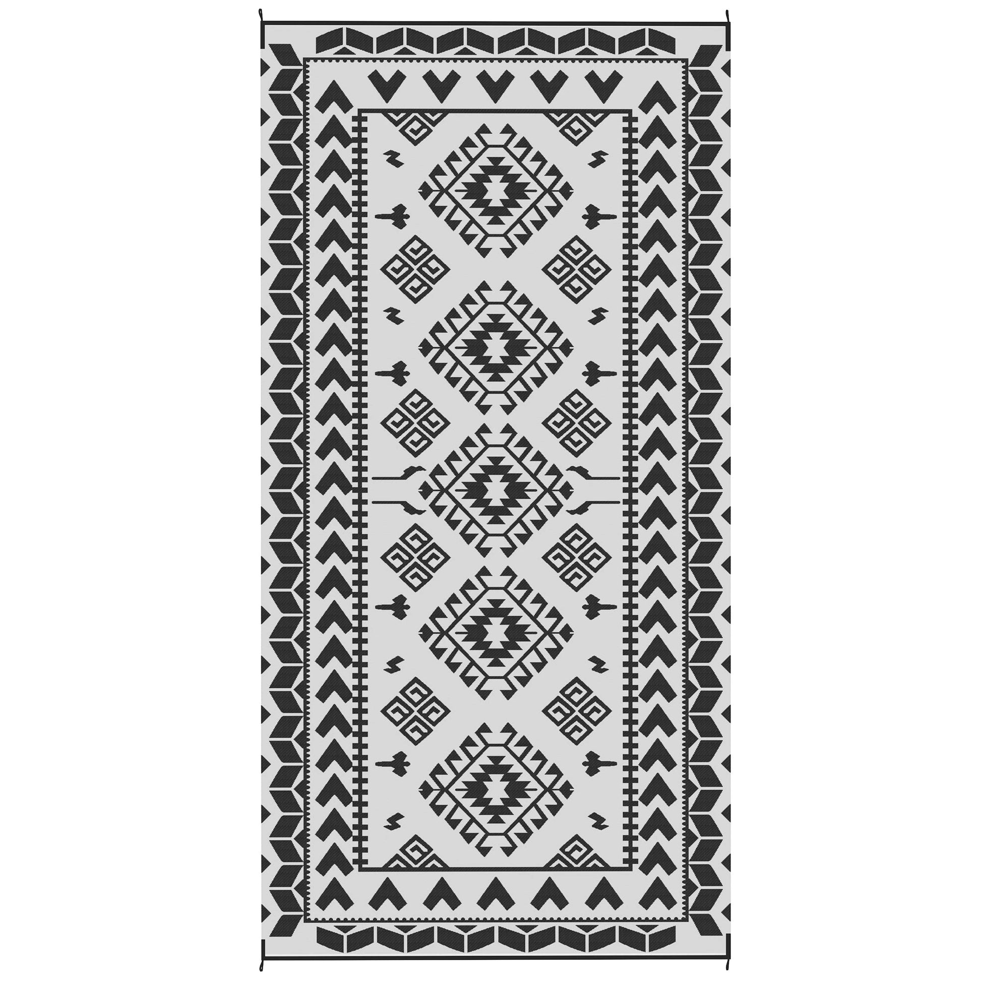 Outsunny Reversible Rhombus Outdoor Patio Rug