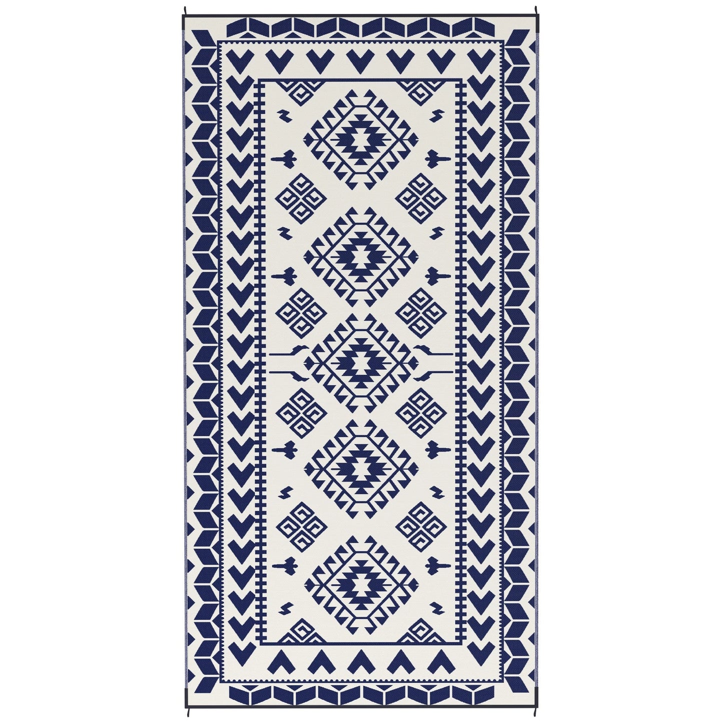 Outsunny Reversible Rhombus Outdoor Patio Rug