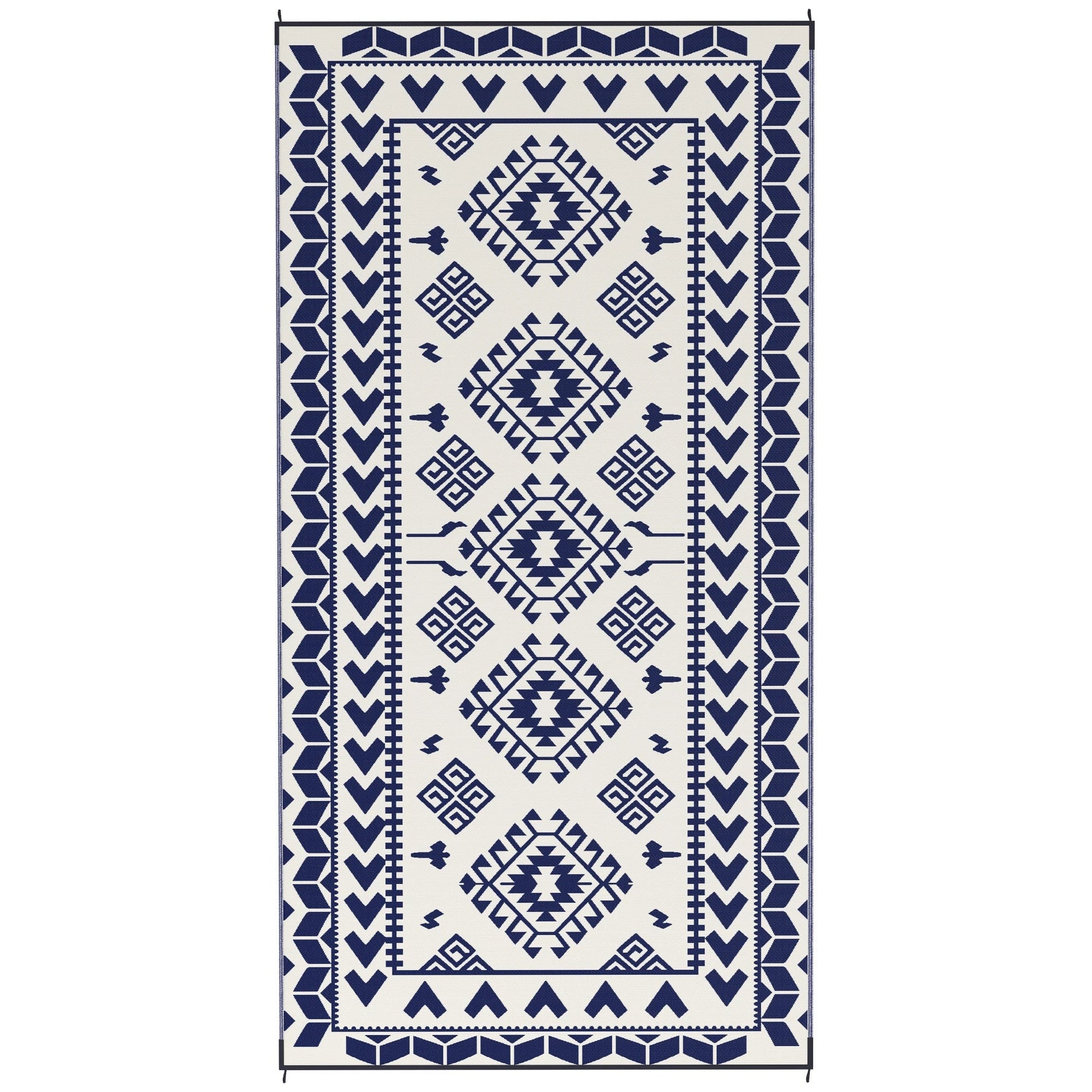 Outsunny Reversible Rhombus Outdoor Patio Rug