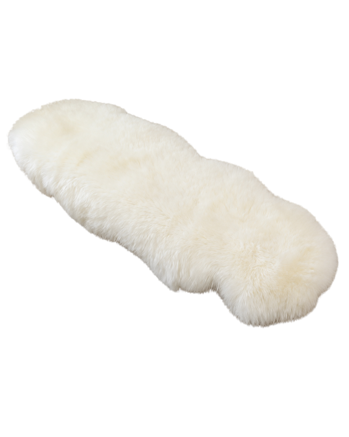 Capricornus Living Ivory White genuine sheepskin sofa runner on a transparent background
