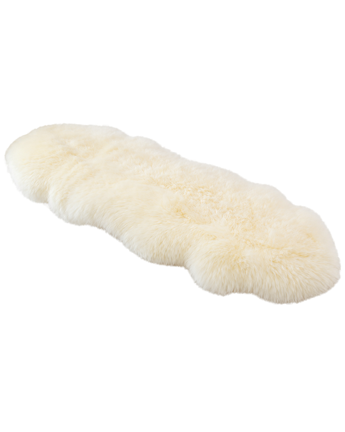 Capricornus Living Cream Beige genuine sheepskin sofa runner on a transparent background