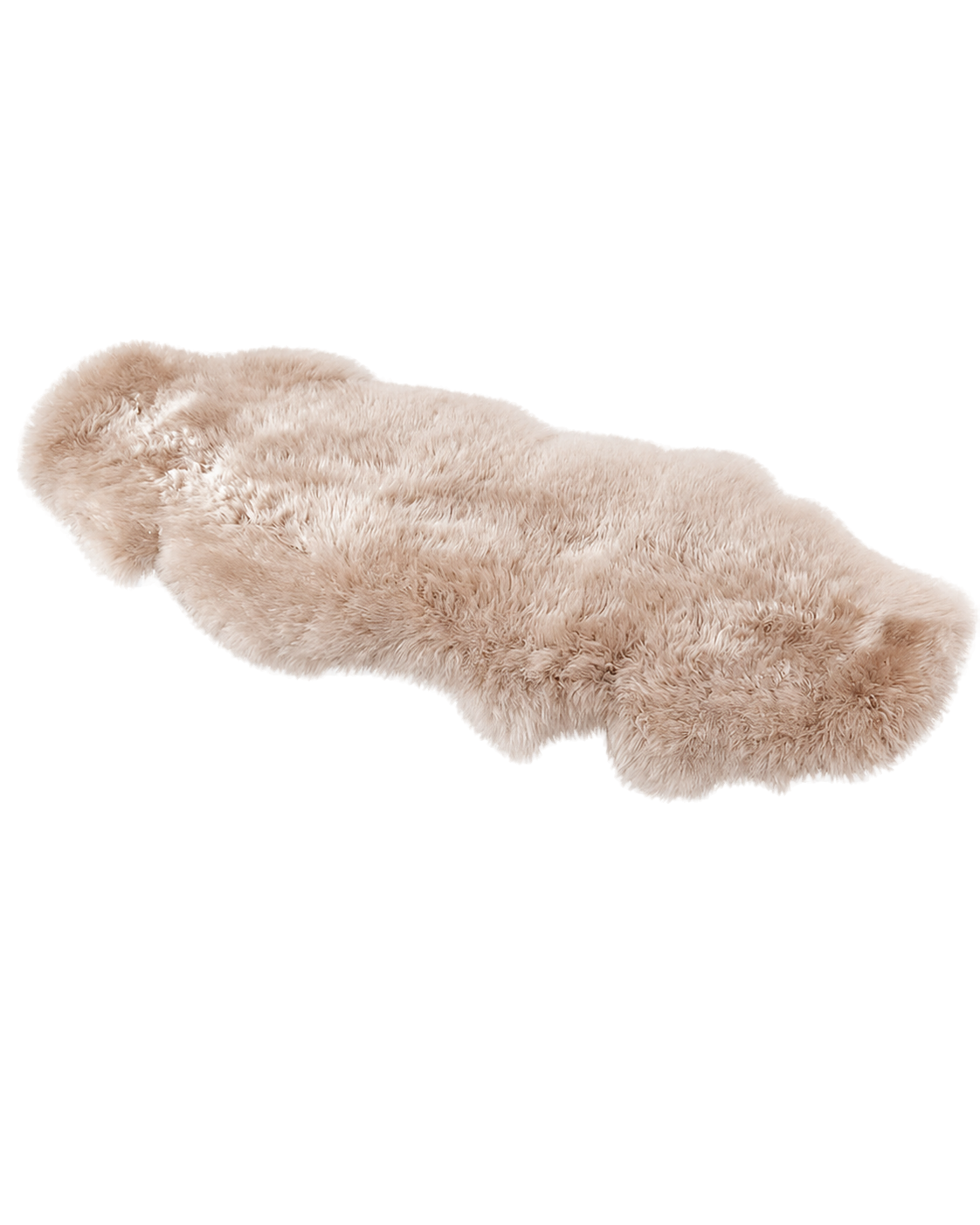 Capricornus Living Mushroom Taupe genuine sheepskin sofa runner on a transparent background