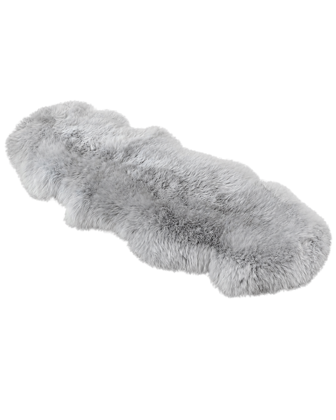 Capricornus Living Silver Gray genuine sheepskin sofa runner on a transparent background