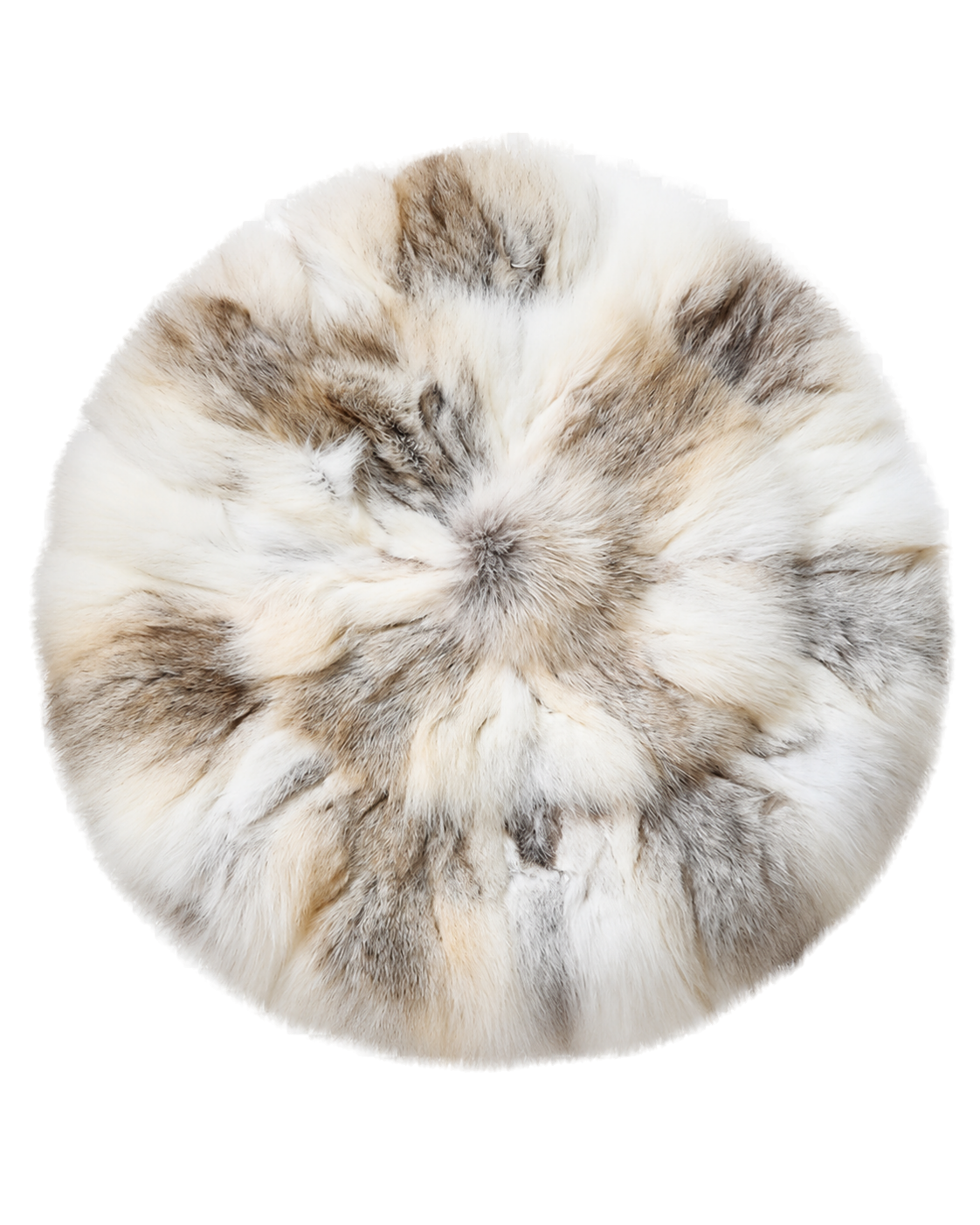 Capricornus Living Golden Island Fox genuine natural fur round chair cushion on a transparent background