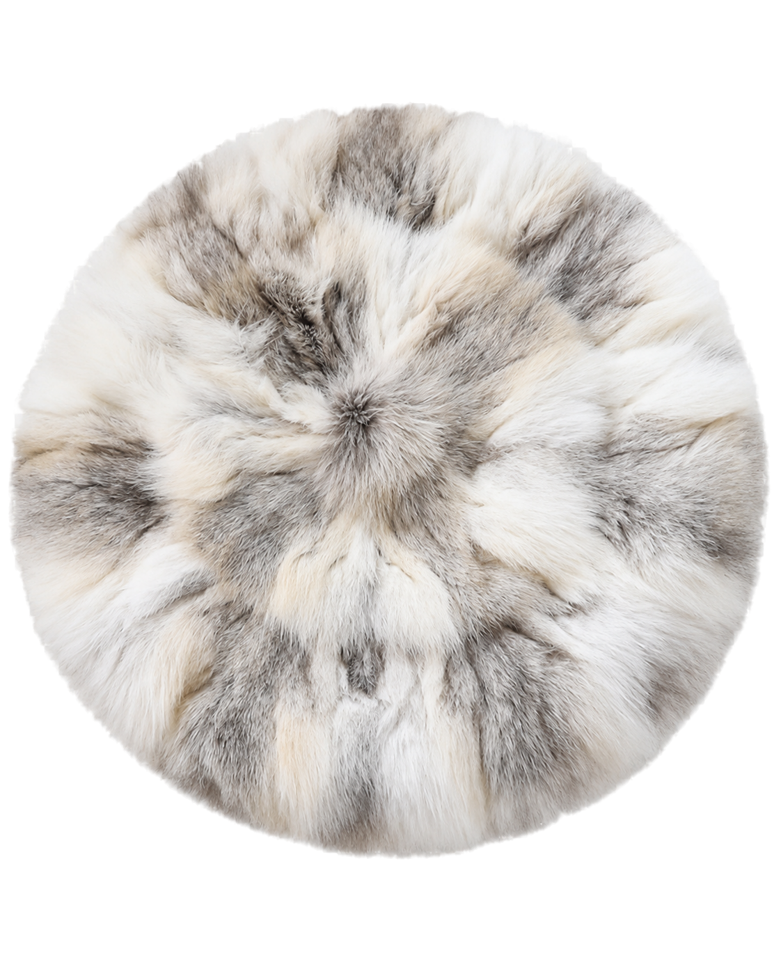 Capricornus Living Blue Fox genuine natural fur round chair cushion on a transparent background