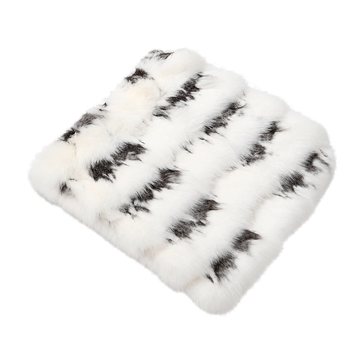 Capricornus Living Stone Fox (Natural Fur) genuine natural fox fur square seat cushion on a transparent background