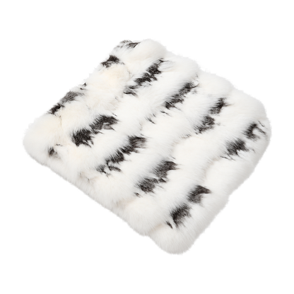 Capricornus Living Stone Fox (Natural Fur) genuine natural fox fur square seat cushion on a transparent background