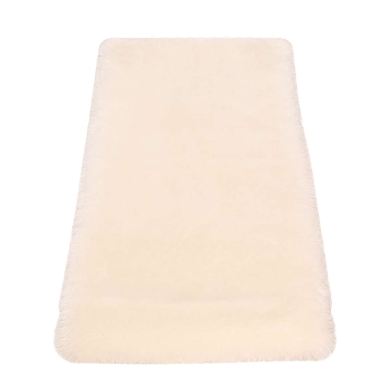 Capricornus Living White genuine short-pile sheepskin runner rug on a transparent background