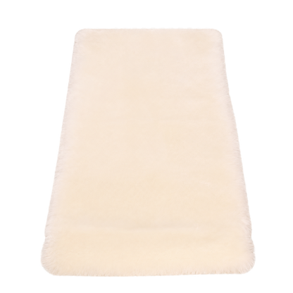 Capricornus Living White genuine short-pile sheepskin runner rug on a transparent background