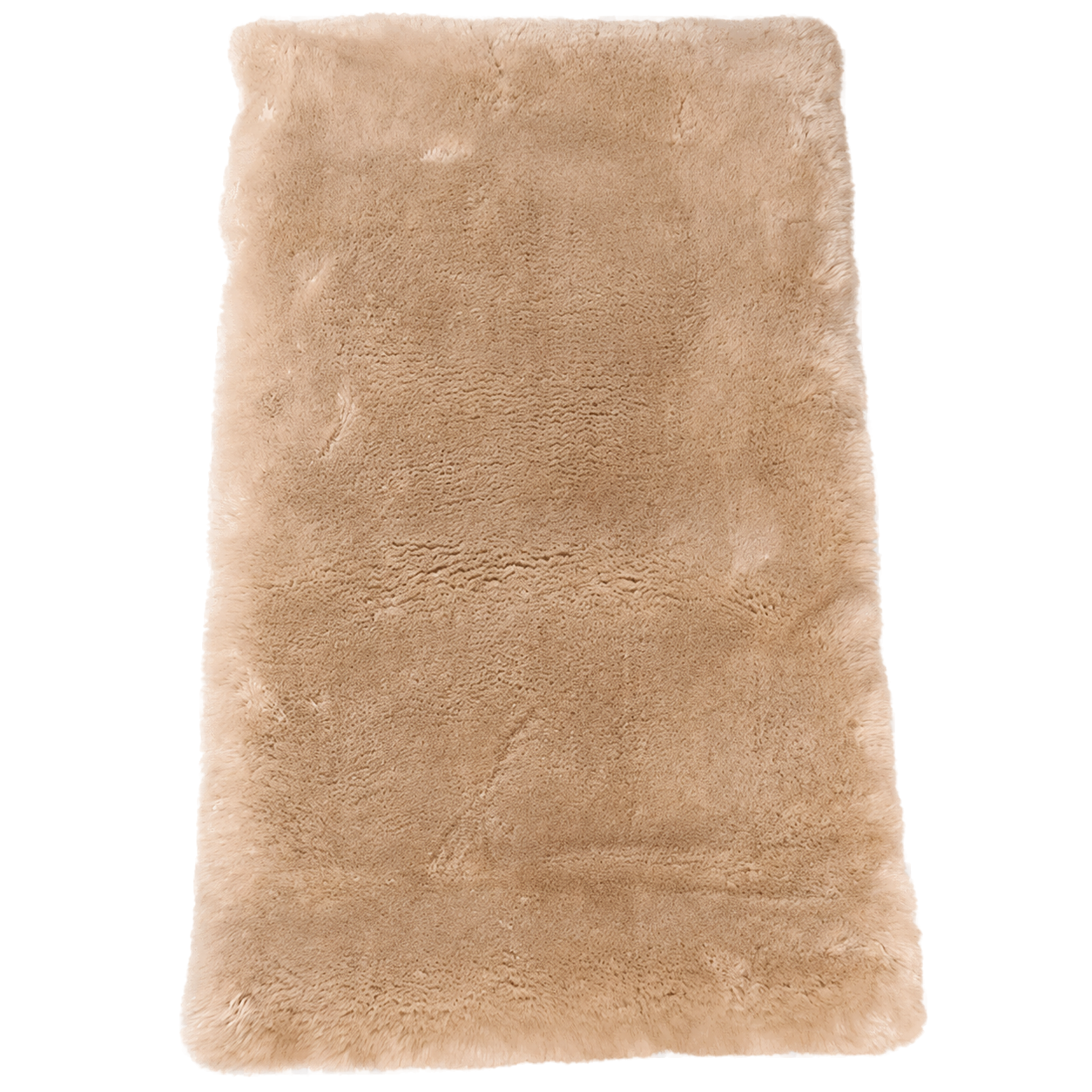 Capricornus Living Beige Camel genuine short-pile sheepskin runner rug on a transparent background