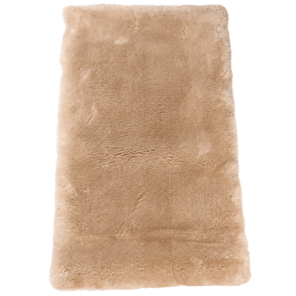 Capricornus Living Beige Camel genuine short-pile sheepskin runner rug on a transparent background