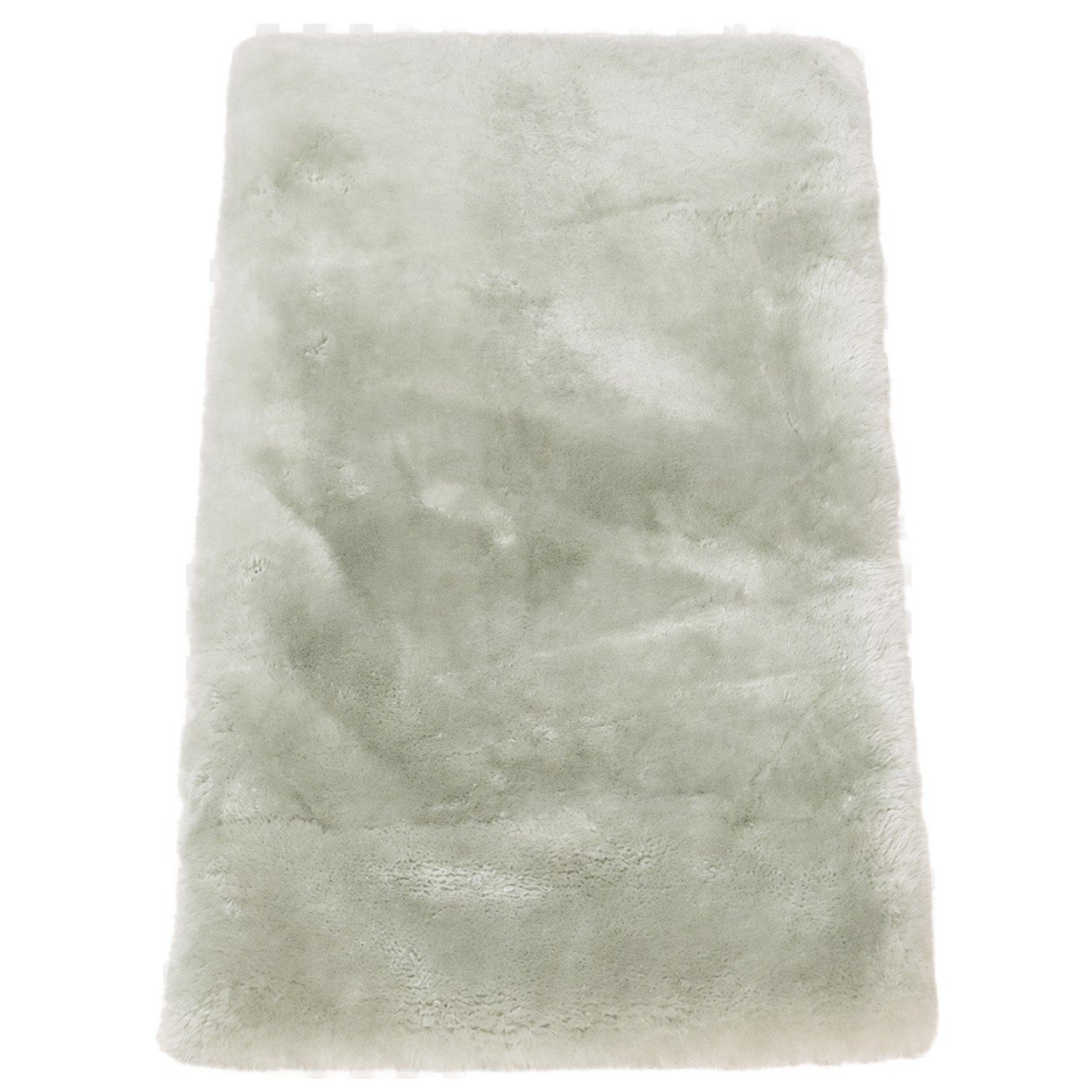 Capricornus Living Soft Sage Green genuine short-pile sheepskin runner rug on a transparent background
