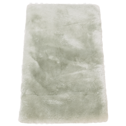 Capricornus Living Soft Sage Green genuine short-pile sheepskin runner rug on a transparent background