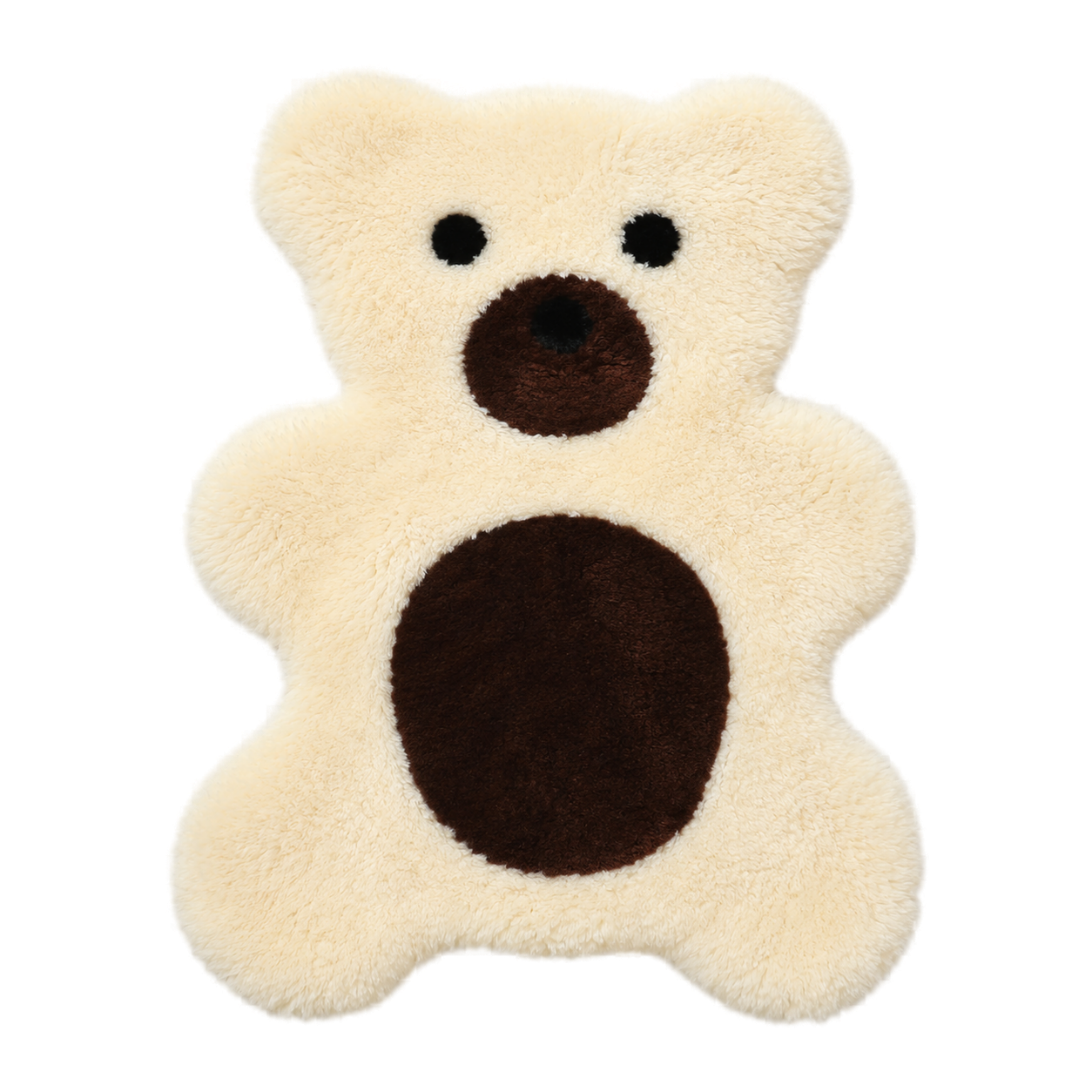 Capricornus Living Ivory White Bear genuine Australian wool bear-shaped rug alternate view on a transparent background