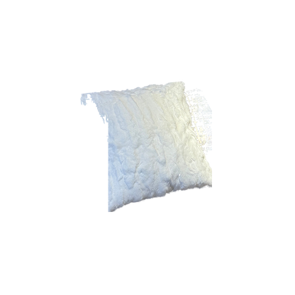 Capricornus Living Natural White (Rex Rabbit Fur) genuine rabbit fur throw pillow on a transparent background