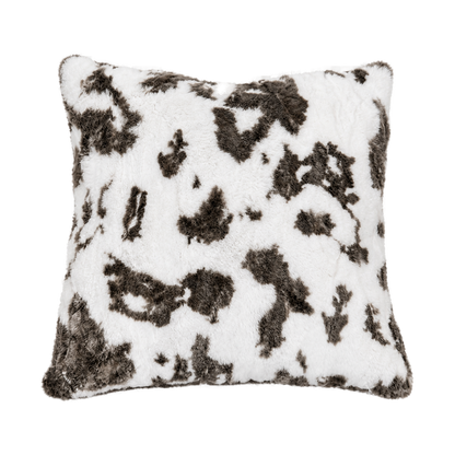 Capricornus Living White Coffee Abstract (Rex Rabbit Fur) genuine rabbit fur throw pillow on a transparent background