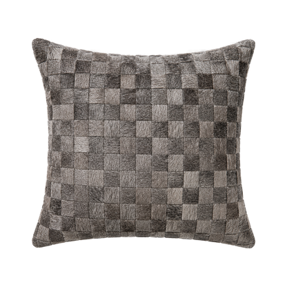 Capricornus Living Gray Woven 45 x 45 cm genuine cowhide square pillow on a transparent background