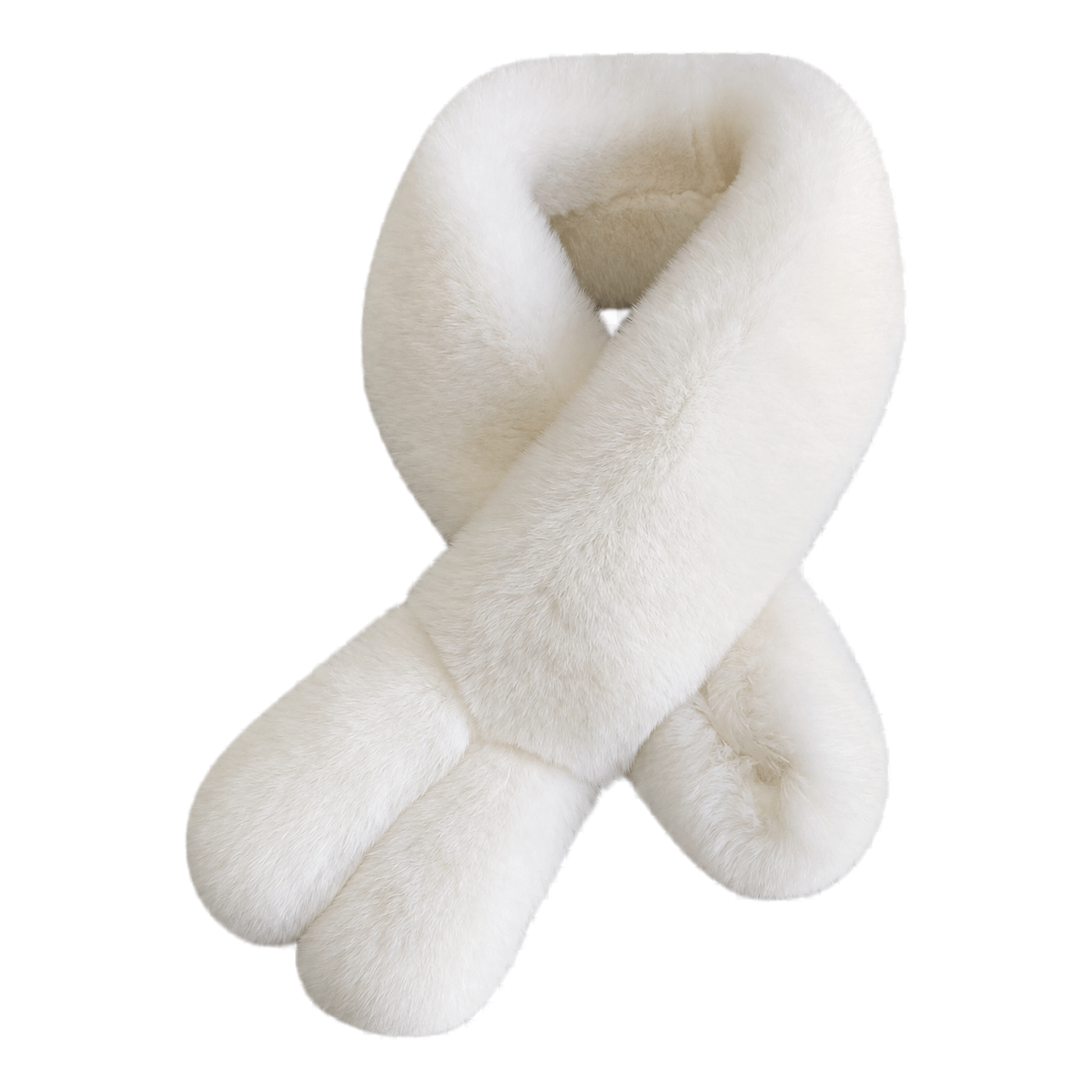 Capricornus Living Snow White genuine Rex rabbit fur rabbit-ear crossover scarf on a transparent background