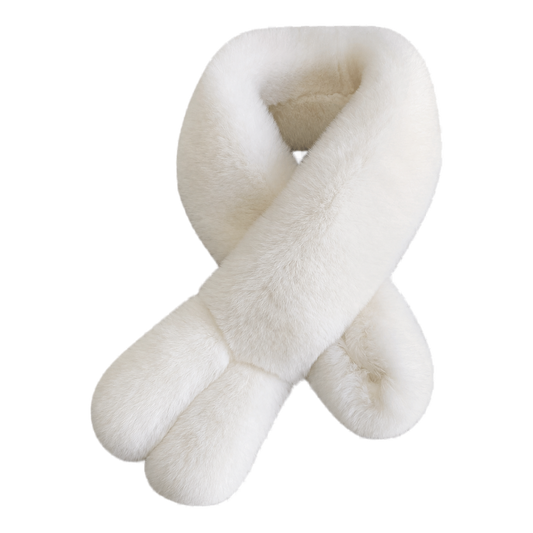 Capricornus Living Snow White genuine Rex rabbit fur rabbit-ear crossover scarf on a transparent background
