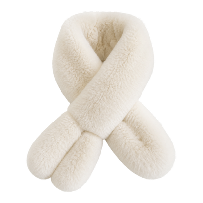 Capricornus Living Ivory genuine Rex rabbit fur rabbit-ear crossover scarf on a transparent background