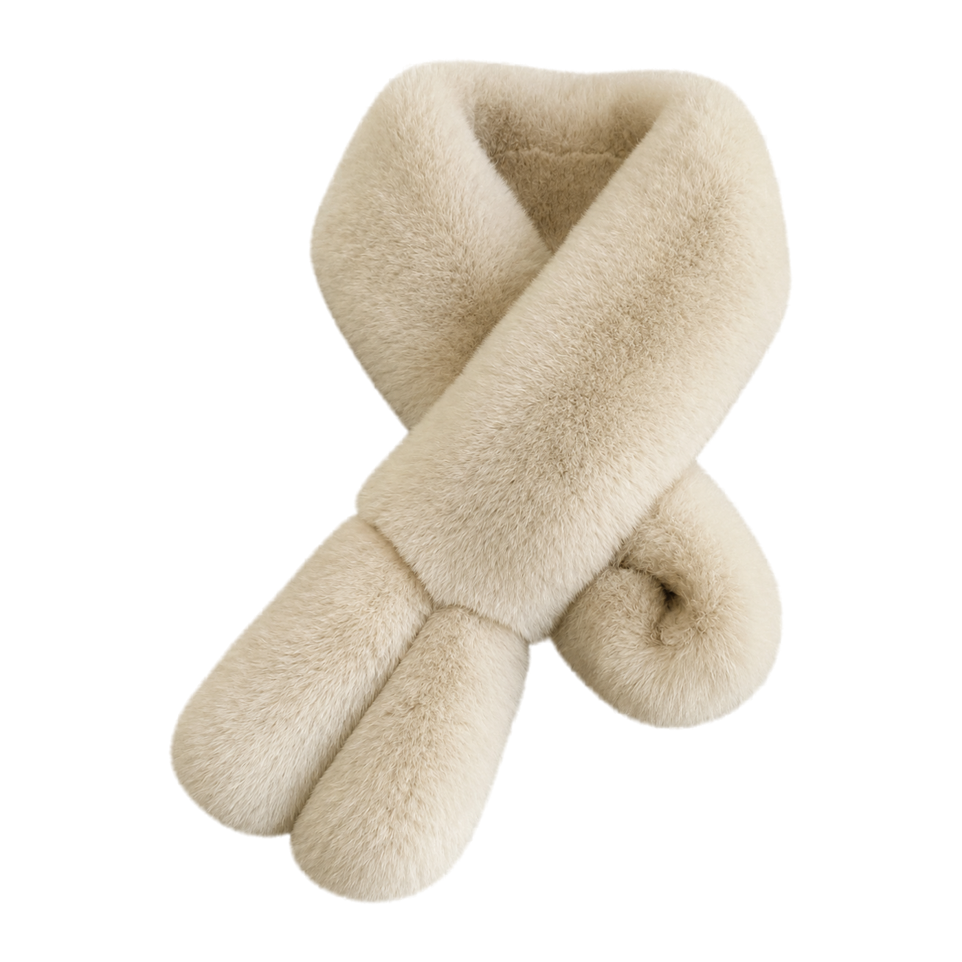 Capricornus Living Mocha genuine Rex rabbit fur rabbit-ear crossover scarf on a transparent background