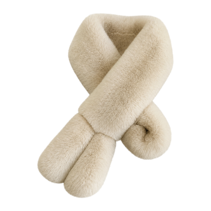 Capricornus Living Mocha genuine Rex rabbit fur rabbit-ear crossover scarf on a transparent background