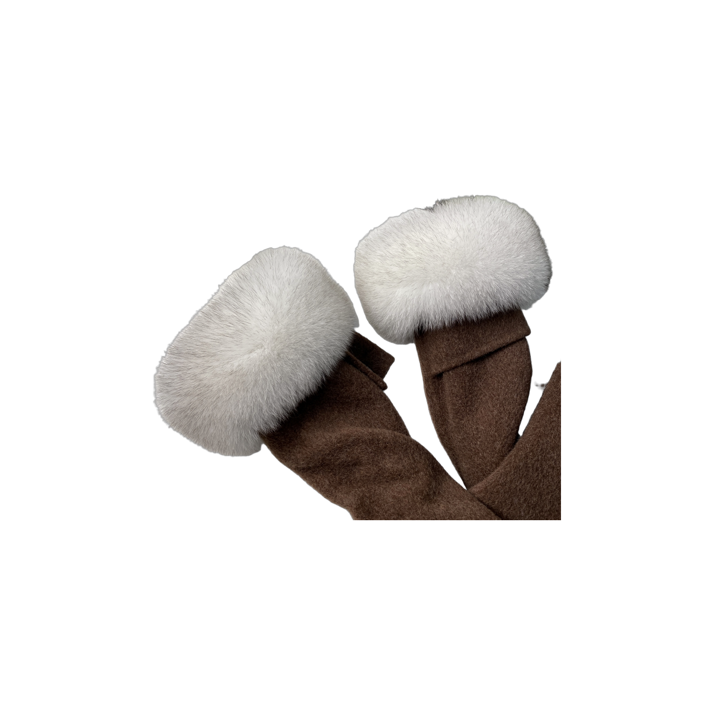 Capricornus Living Natural Blue Fox genuine natural fur coat cuff pair - 11.8 x 4.7 in / 30 x 12 cm on a transparent background