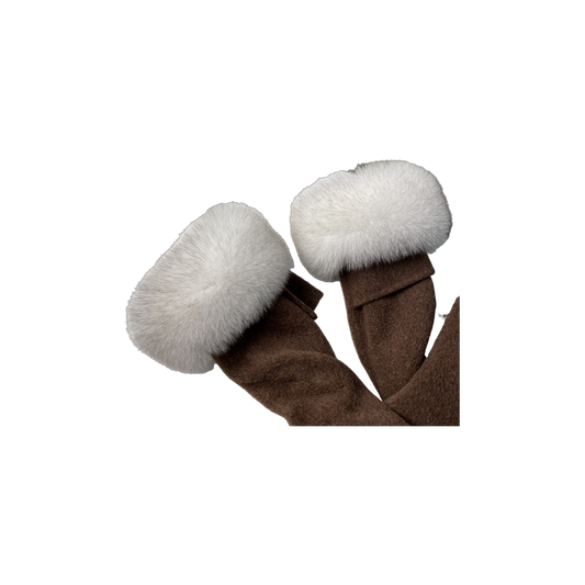 Capricornus Living Natural Blue Fox genuine natural fur coat cuff pair - 11.8 x 4.7 in / 30 x 12 cm on a transparent background