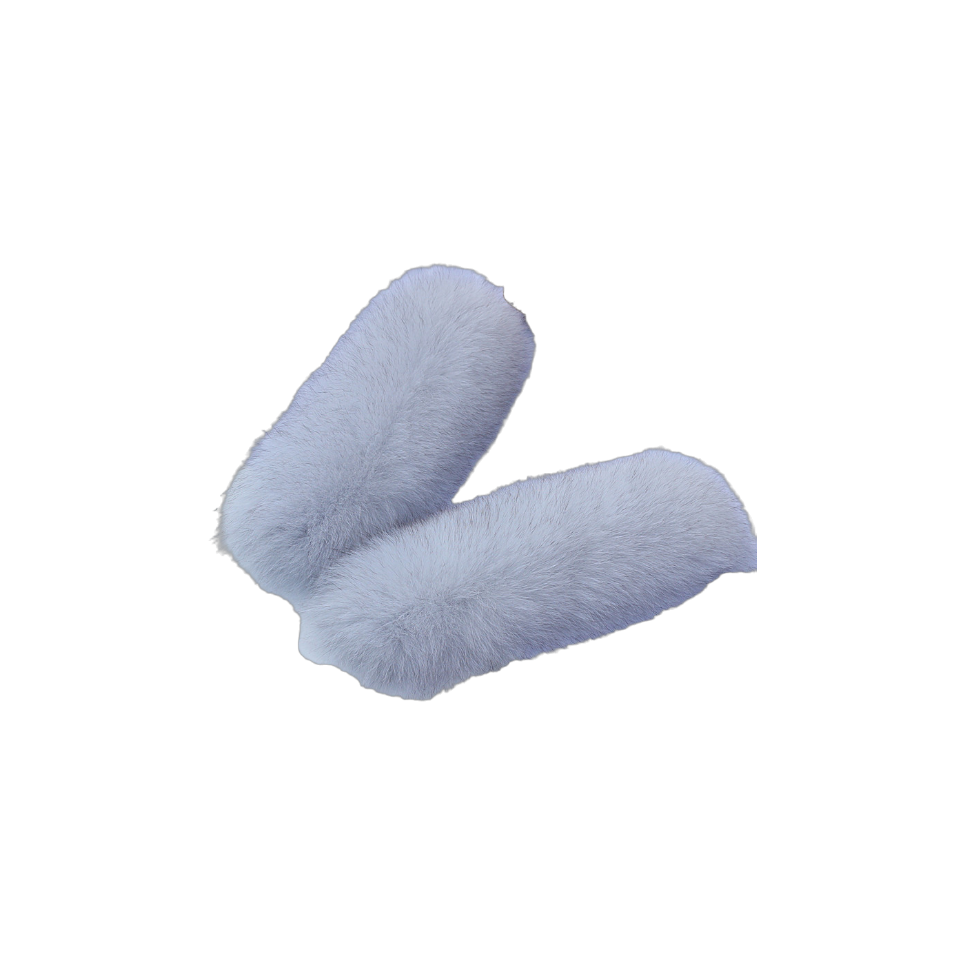 Capricornus Living Natural Blue Fox genuine natural fur flexible cuff pair - 9.1 x 4.3 in / 23 x 11 cm on a transparent background