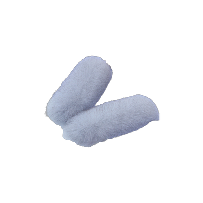 Capricornus Living Natural Blue Fox genuine natural fur flexible cuff pair - 9.1 x 4.3 in / 23 x 11 cm on a transparent background