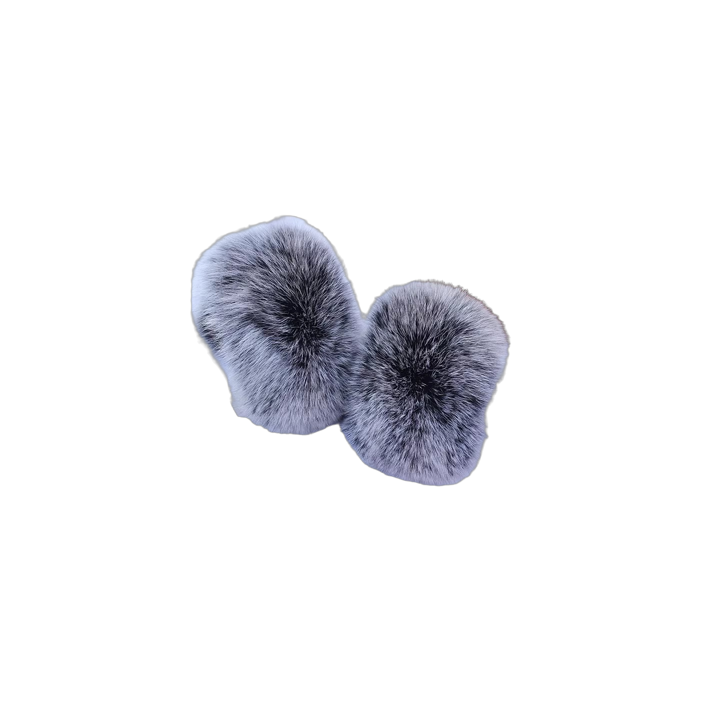 Capricornus Living Silver Fox genuine natural fur coat cuff pair - 11.8 x 4.7 in / 30 x 12 cm on a transparent background