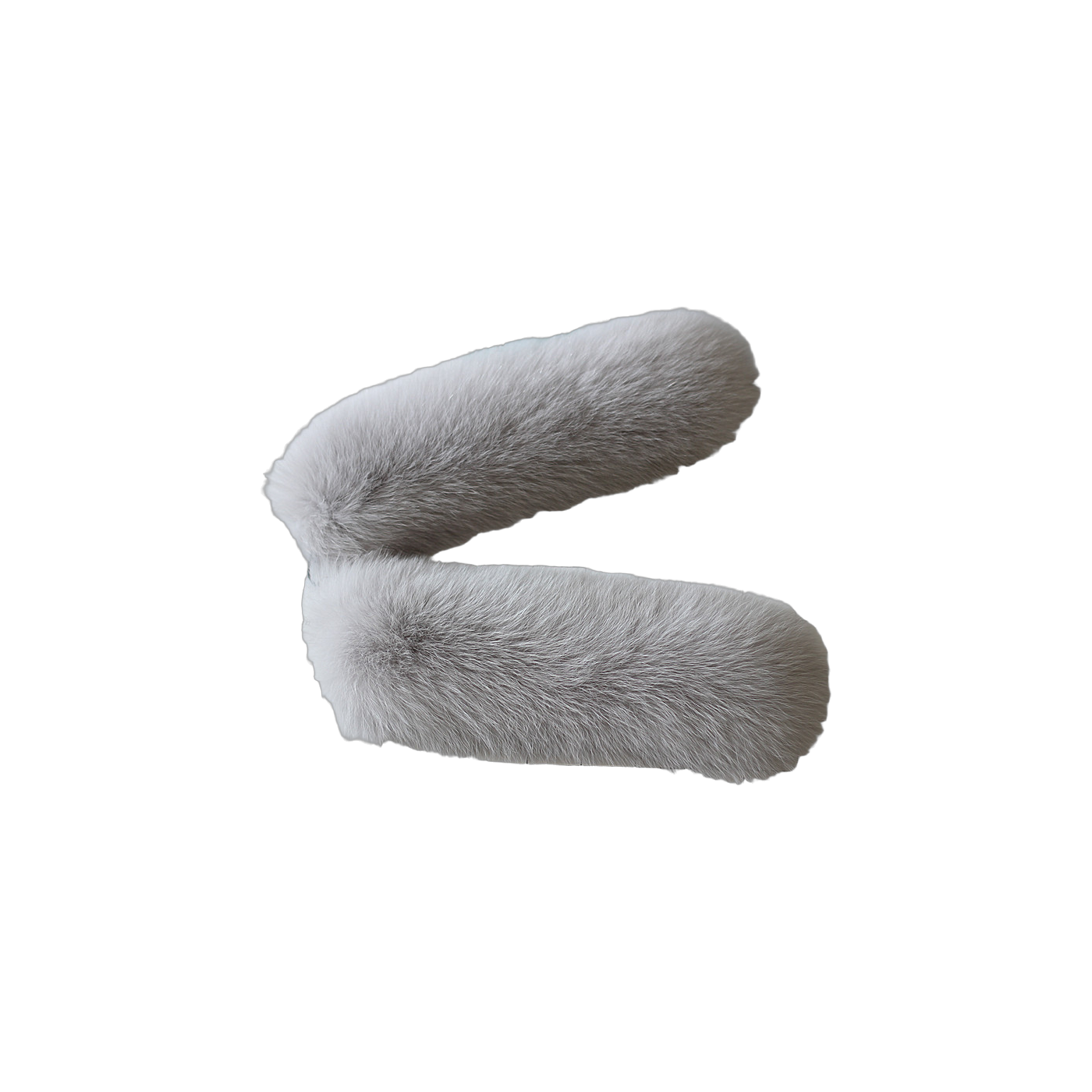 Capricornus Living Light Gray genuine natural fur flexible cuff pair - 9.1 x 4.3 in / 23 x 11 cm on a transparent background