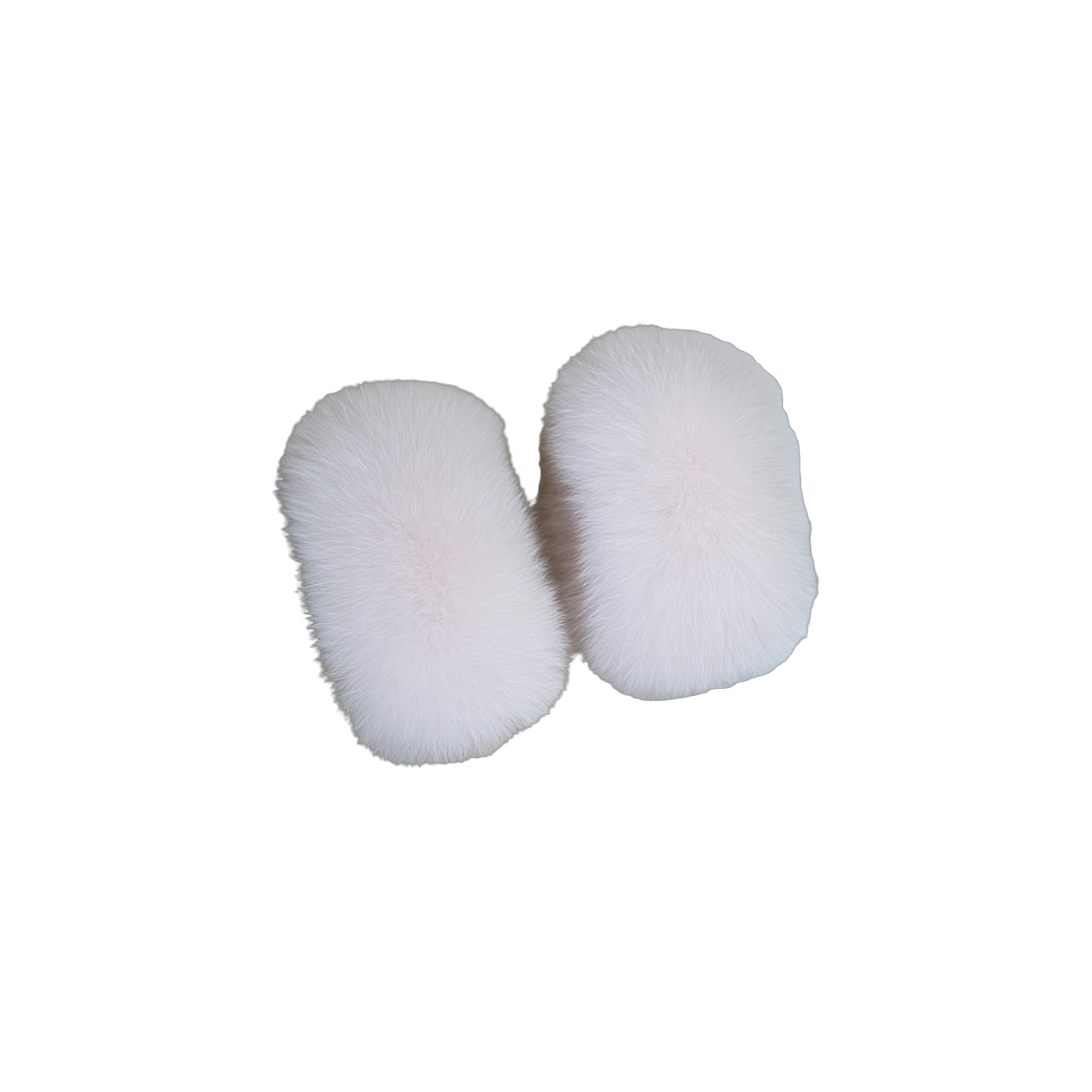 Capricornus Living Light Pink genuine natural fur flexible cuff pair - 9.1 x 4.3 in / 23 x 11 cm on a transparent background