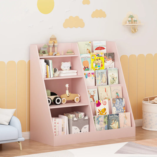 4-Tier Kids Bookshelf and Toy Storage Organizer – Pink – view 1
