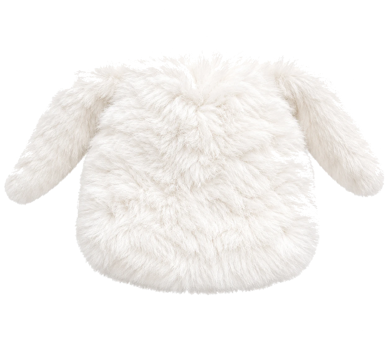 Natural White genuine rabbit fur bunny ear winter hat, transparent background