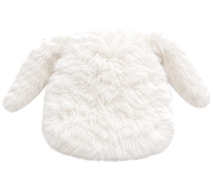 Natural White genuine rabbit fur bunny ear winter hat, transparent background