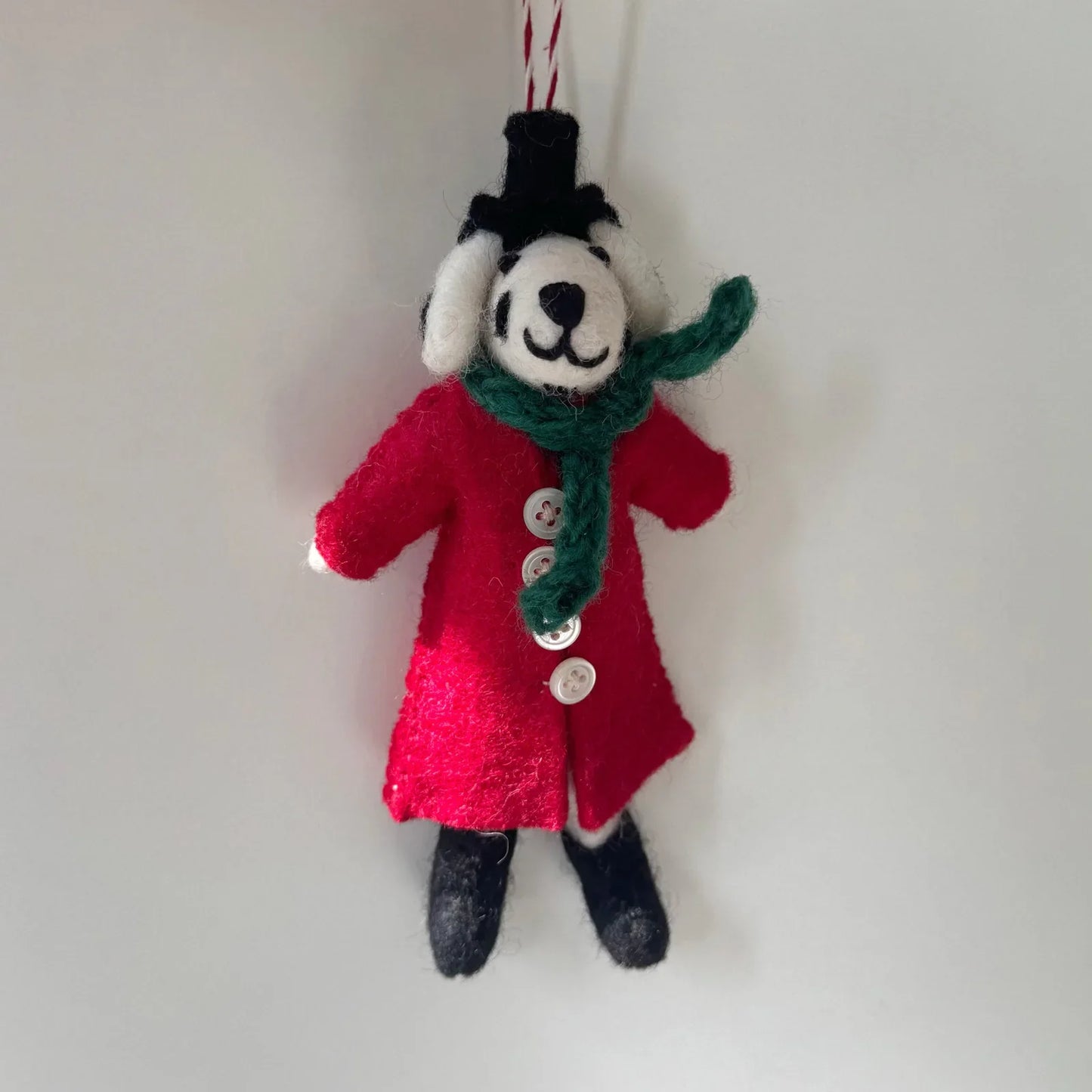 Red Coat Spotted Dog handmade wool felt ornament